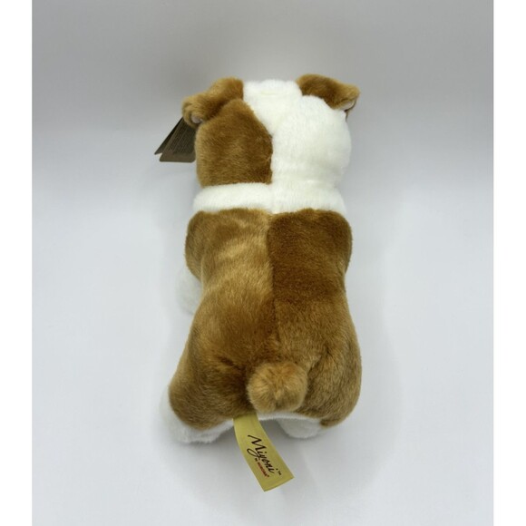 Miyoni by Aurora Realistic Bulldog 8.5" Plush Pup White Brown Dog Stuffed Animal - Picture 10 of 14